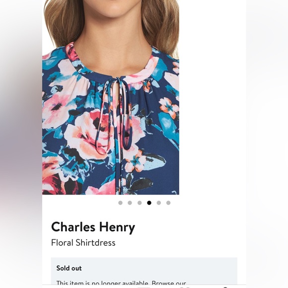 Charles Henry Floral Shirtdress, XS - Picture 2 of 8